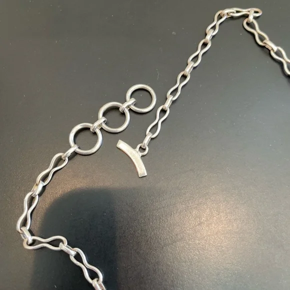 Opalite and Smokey quartz 925 silver adjustable necklace - Picture 4 of 7